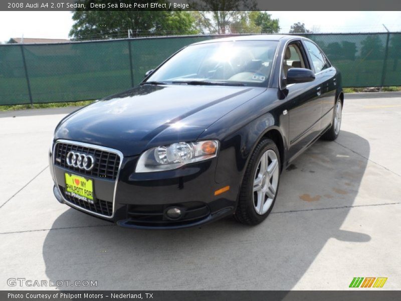 Deep Sea Blue Pearl Effect / Beige 2008 Audi A4 2.0T Sedan