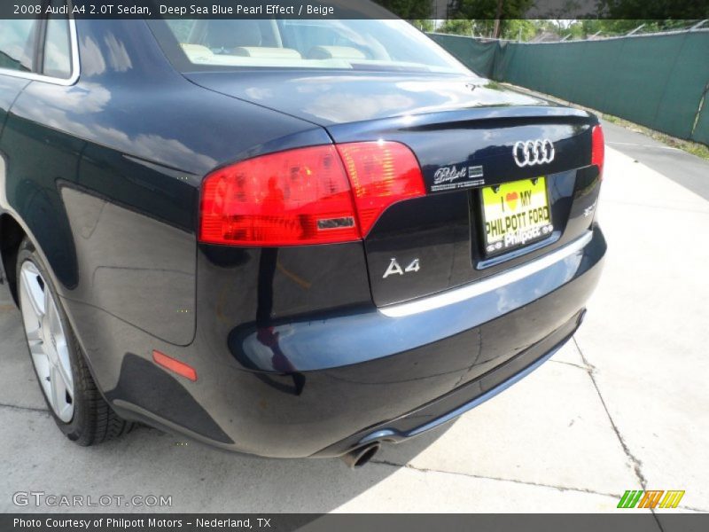Deep Sea Blue Pearl Effect / Beige 2008 Audi A4 2.0T Sedan