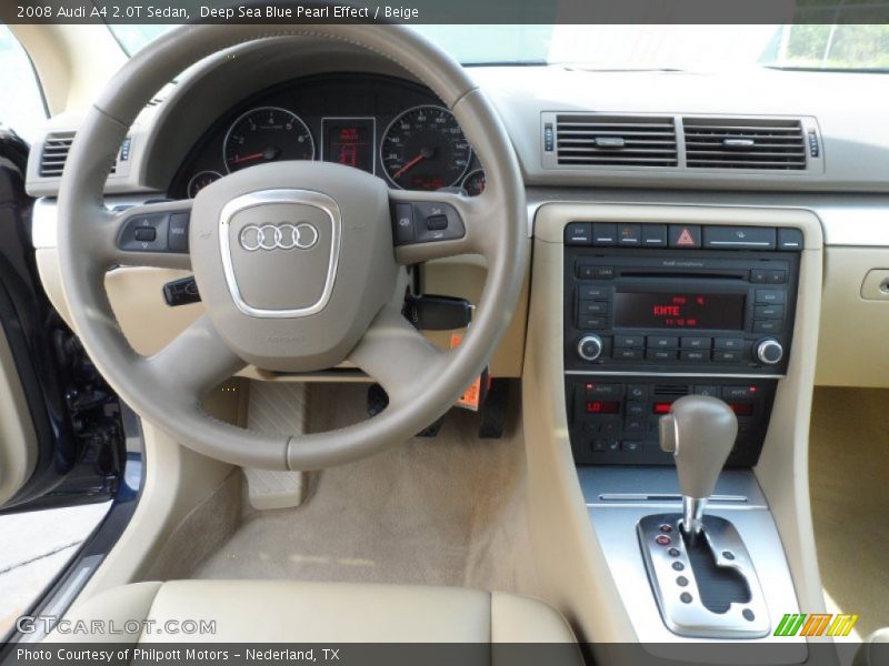Deep Sea Blue Pearl Effect / Beige 2008 Audi A4 2.0T Sedan