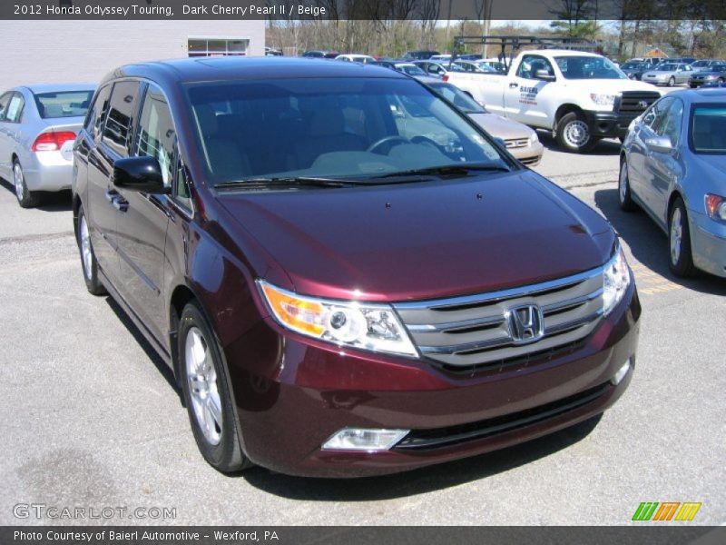 Dark Cherry Pearl II / Beige 2012 Honda Odyssey Touring