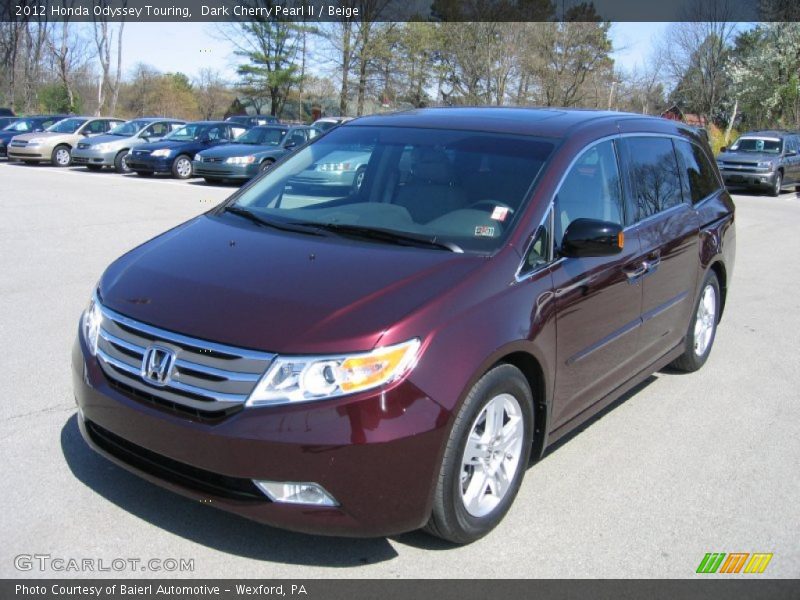 Dark Cherry Pearl II / Beige 2012 Honda Odyssey Touring