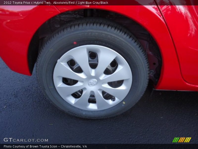 Absolutely Red / Light Blue Gray/Black 2012 Toyota Prius c Hybrid Two