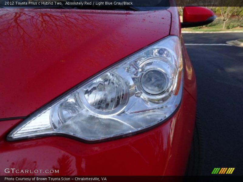 Absolutely Red / Light Blue Gray/Black 2012 Toyota Prius c Hybrid Two