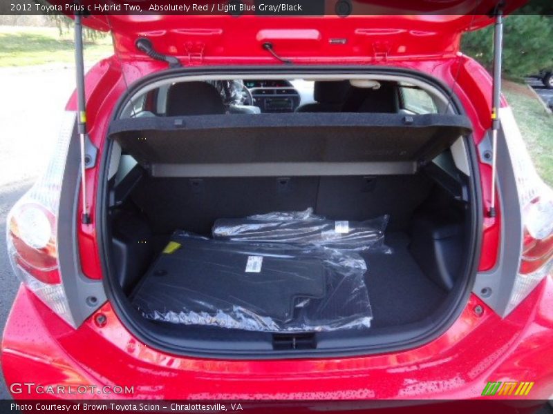 Absolutely Red / Light Blue Gray/Black 2012 Toyota Prius c Hybrid Two