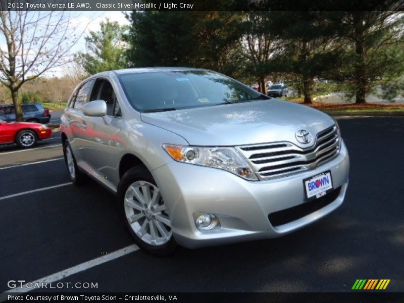 Classic Silver Metallic / Light Gray 2012 Toyota Venza LE AWD