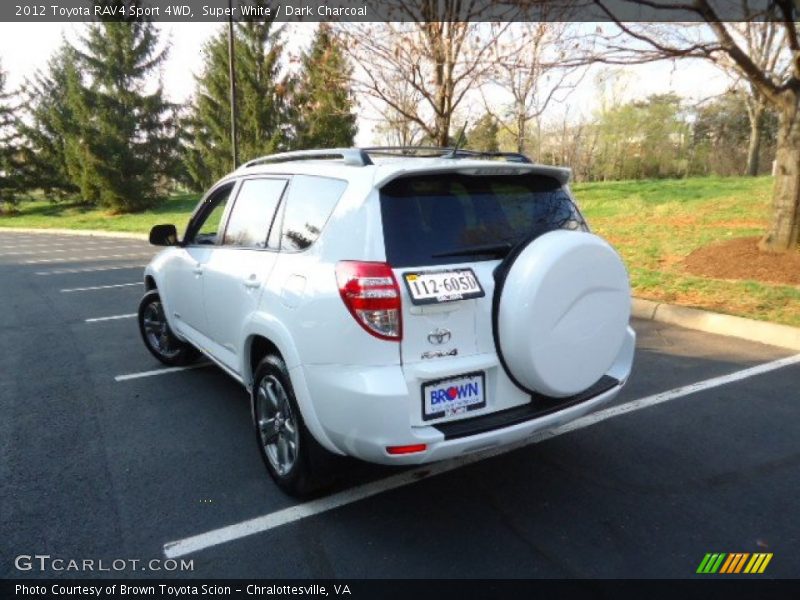 Super White / Dark Charcoal 2012 Toyota RAV4 Sport 4WD