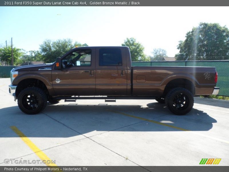 Golden Bronze Metallic / Black 2011 Ford F350 Super Duty Lariat Crew Cab 4x4