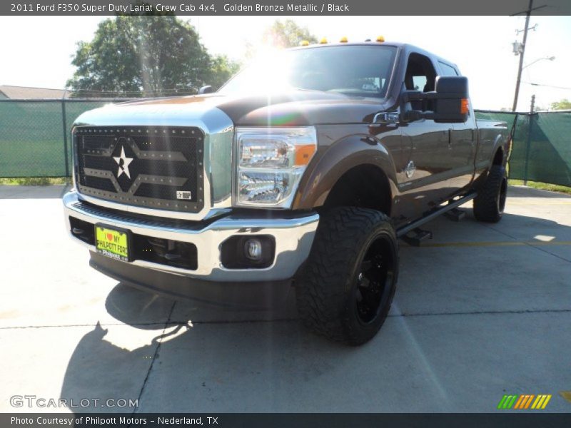 Golden Bronze Metallic / Black 2011 Ford F350 Super Duty Lariat Crew Cab 4x4