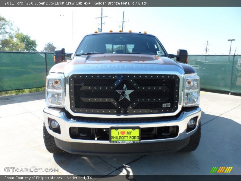 Golden Bronze Metallic / Black 2011 Ford F350 Super Duty Lariat Crew Cab 4x4