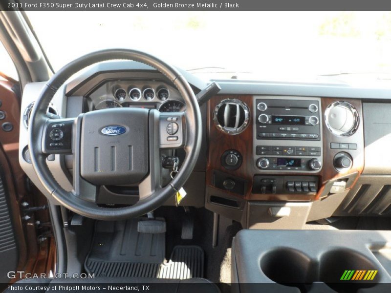 Golden Bronze Metallic / Black 2011 Ford F350 Super Duty Lariat Crew Cab 4x4
