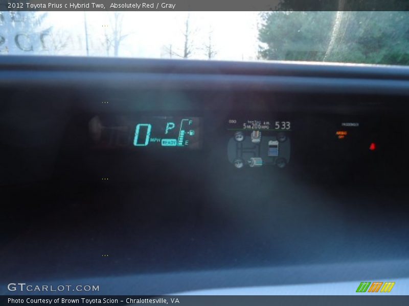 Absolutely Red / Gray 2012 Toyota Prius c Hybrid Two