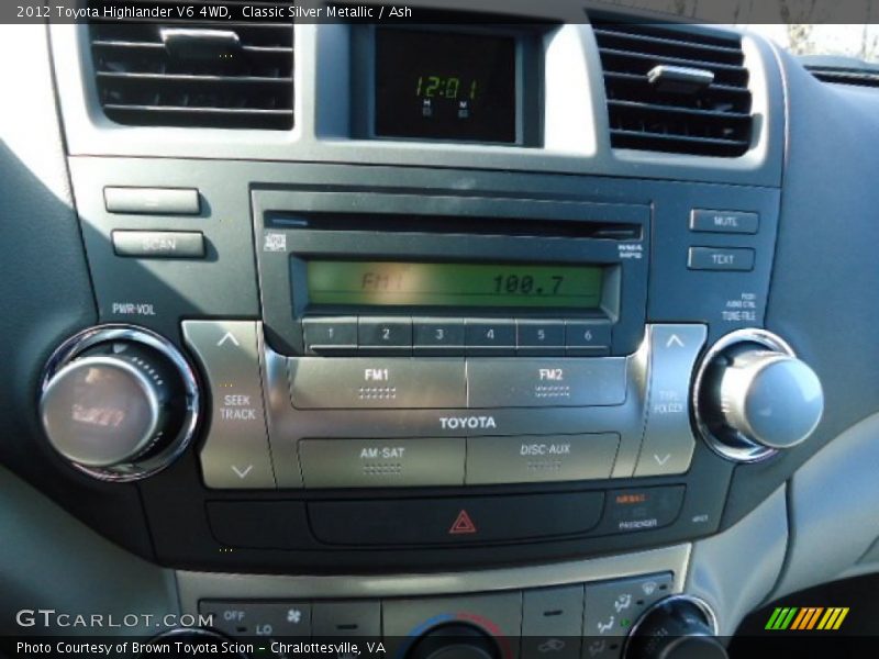 Classic Silver Metallic / Ash 2012 Toyota Highlander V6 4WD