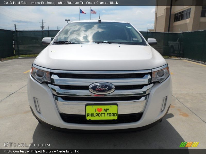 White Platinum Tri-Coat / Charcoal Black 2013 Ford Edge Limited EcoBoost
