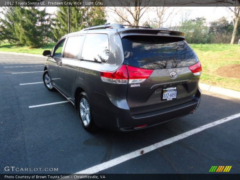 Predawn Gray Mica / Light Gray 2012 Toyota Sienna LE