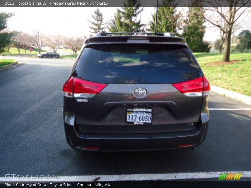Predawn Gray Mica / Light Gray 2012 Toyota Sienna LE
