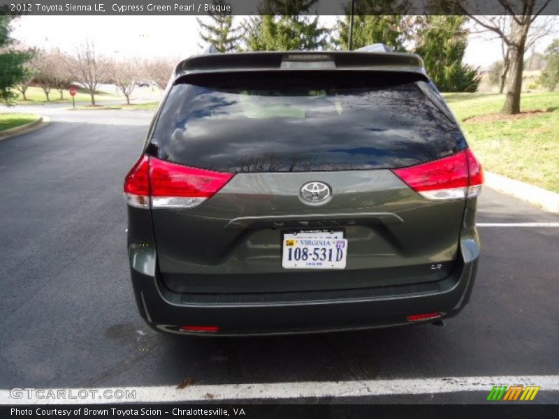 Cypress Green Pearl / Bisque 2012 Toyota Sienna LE