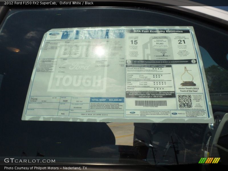 Oxford White / Black 2012 Ford F150 FX2 SuperCab