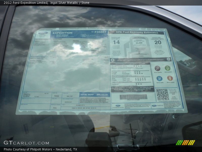 Ingot Silver Metallic / Stone 2012 Ford Expedition Limited