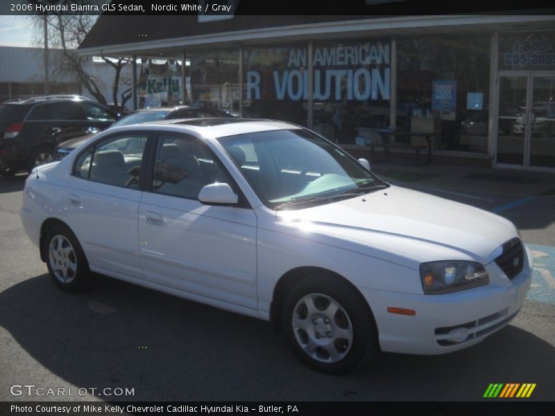 Nordic White / Gray 2006 Hyundai Elantra GLS Sedan