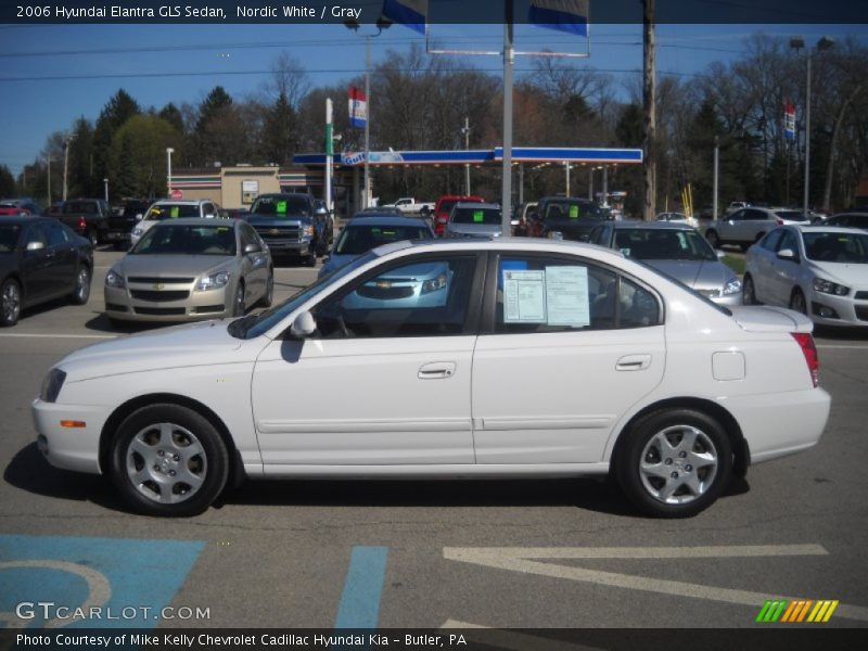 Nordic White / Gray 2006 Hyundai Elantra GLS Sedan