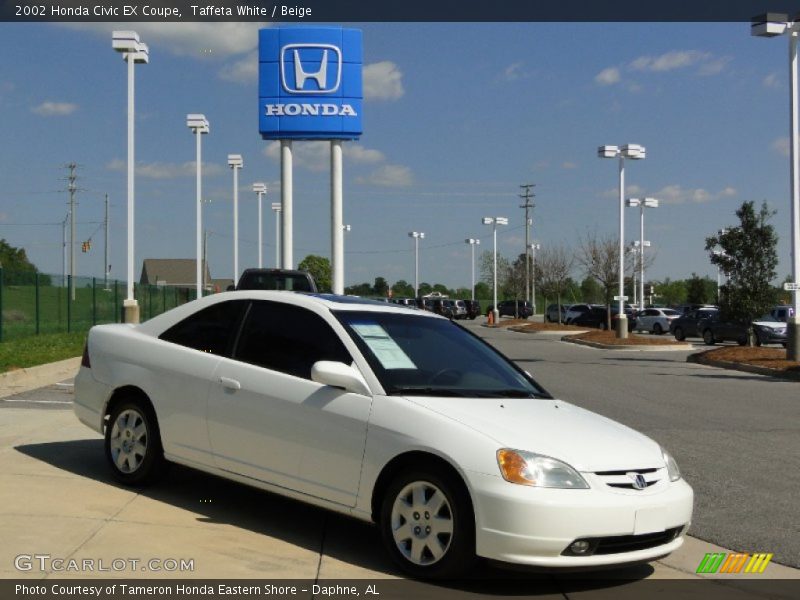 Taffeta White / Beige 2002 Honda Civic EX Coupe