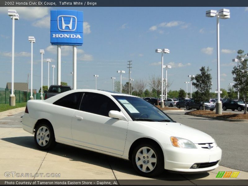 Taffeta White / Beige 2002 Honda Civic EX Coupe