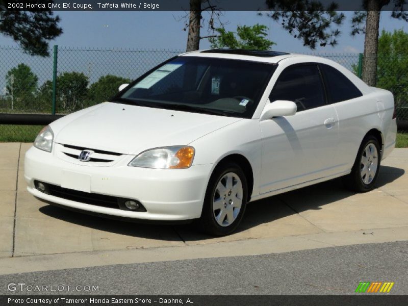 Taffeta White / Beige 2002 Honda Civic EX Coupe