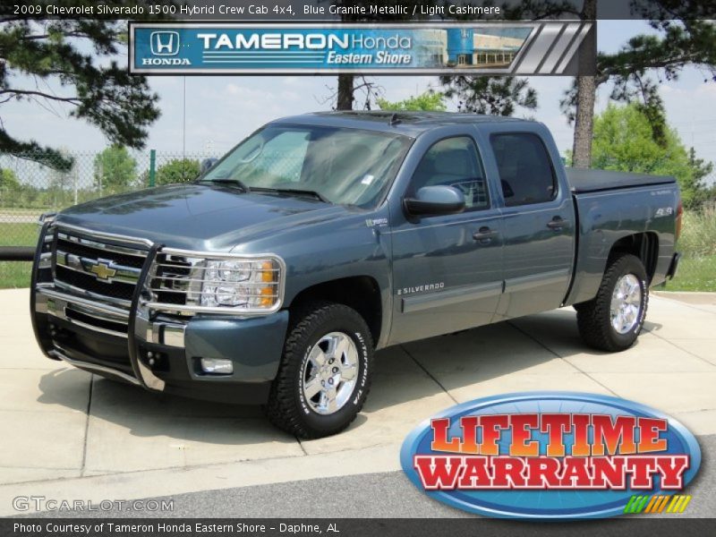Blue Granite Metallic / Light Cashmere 2009 Chevrolet Silverado 1500 Hybrid Crew Cab 4x4