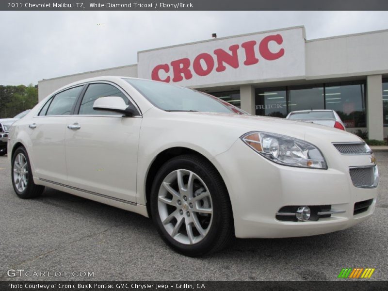 White Diamond Tricoat / Ebony/Brick 2011 Chevrolet Malibu LTZ