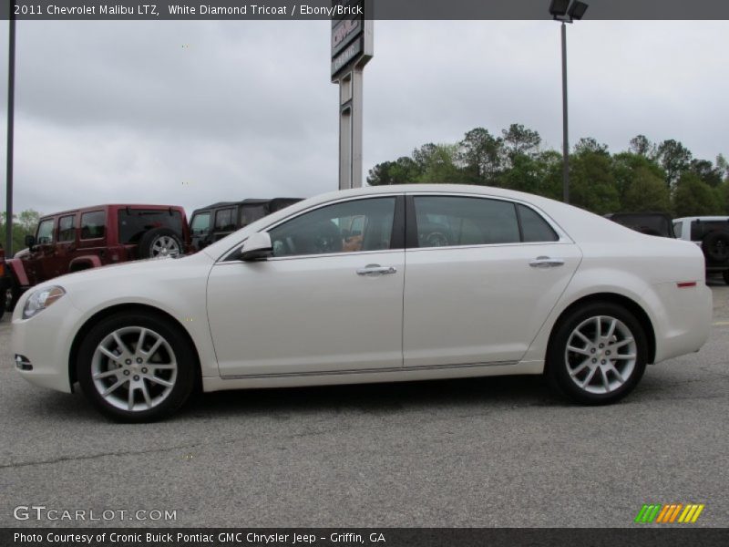 White Diamond Tricoat / Ebony/Brick 2011 Chevrolet Malibu LTZ