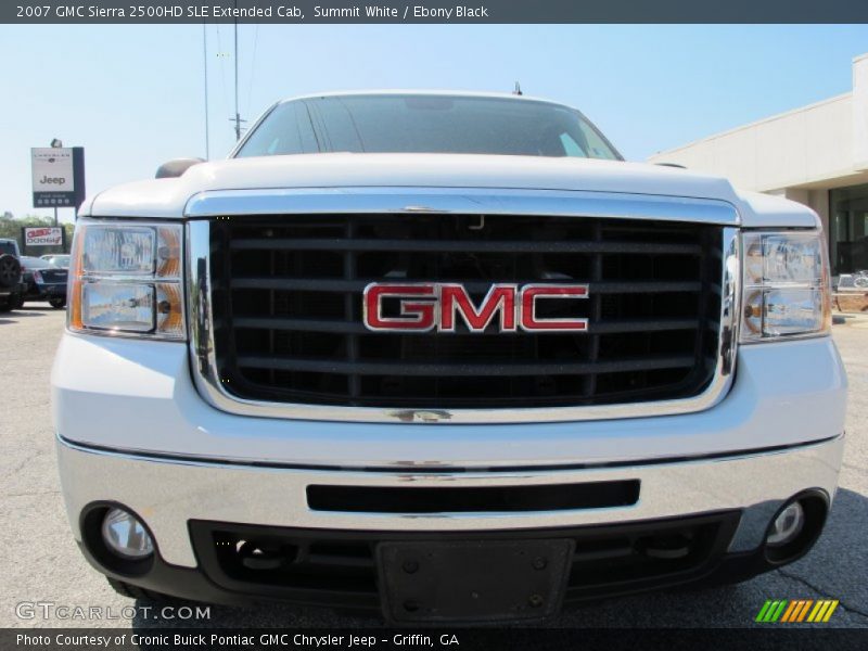 Summit White / Ebony Black 2007 GMC Sierra 2500HD SLE Extended Cab