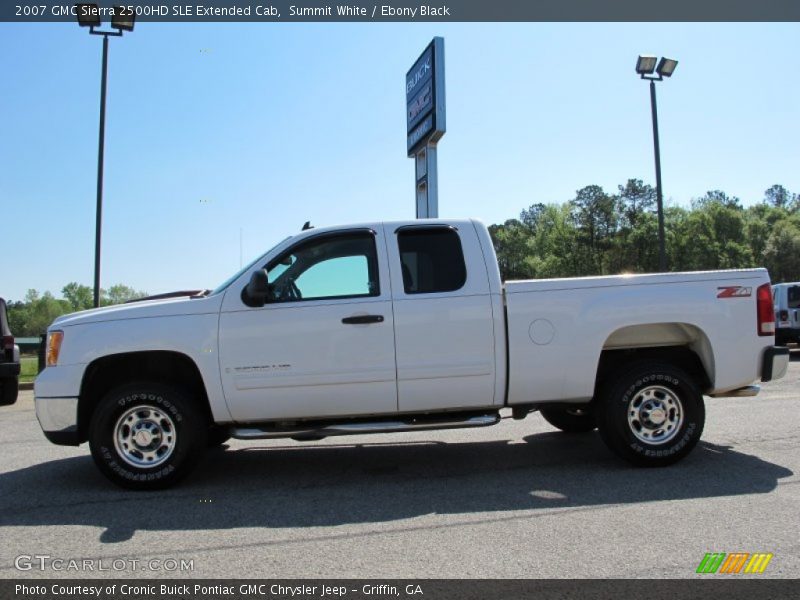 Summit White / Ebony Black 2007 GMC Sierra 2500HD SLE Extended Cab