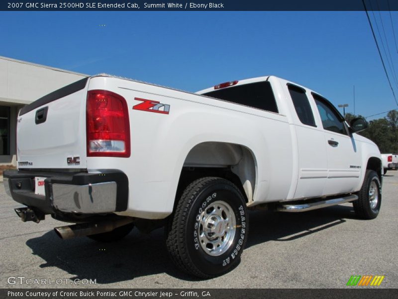 Summit White / Ebony Black 2007 GMC Sierra 2500HD SLE Extended Cab