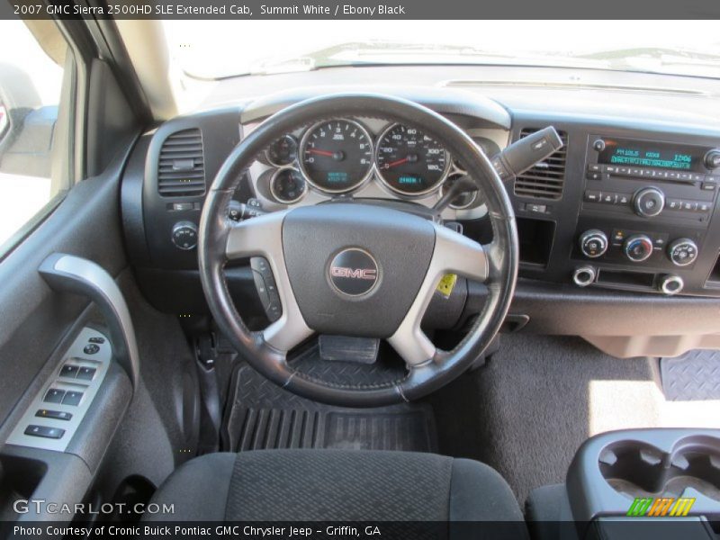 Summit White / Ebony Black 2007 GMC Sierra 2500HD SLE Extended Cab