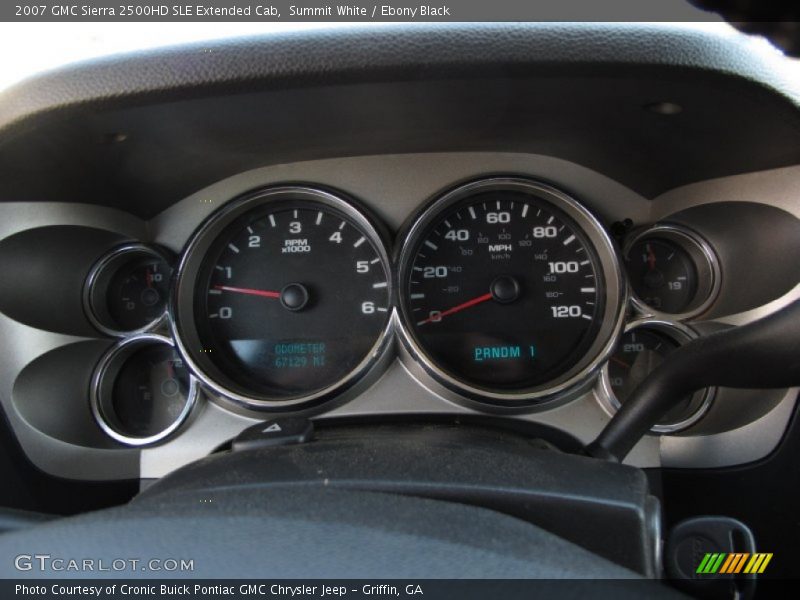 Summit White / Ebony Black 2007 GMC Sierra 2500HD SLE Extended Cab