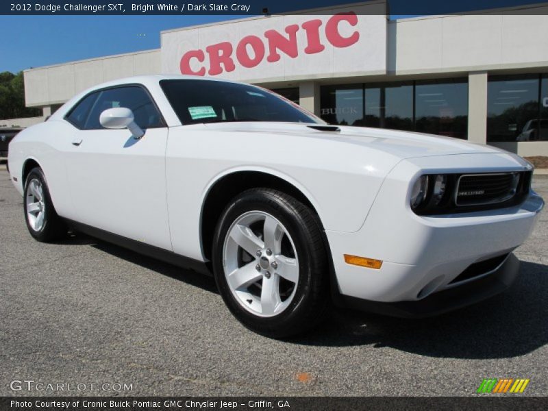 Bright White / Dark Slate Gray 2012 Dodge Challenger SXT