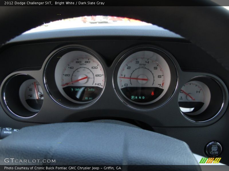 Bright White / Dark Slate Gray 2012 Dodge Challenger SXT
