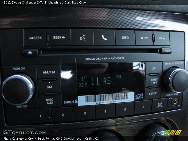 Bright White / Dark Slate Gray 2012 Dodge Challenger SXT