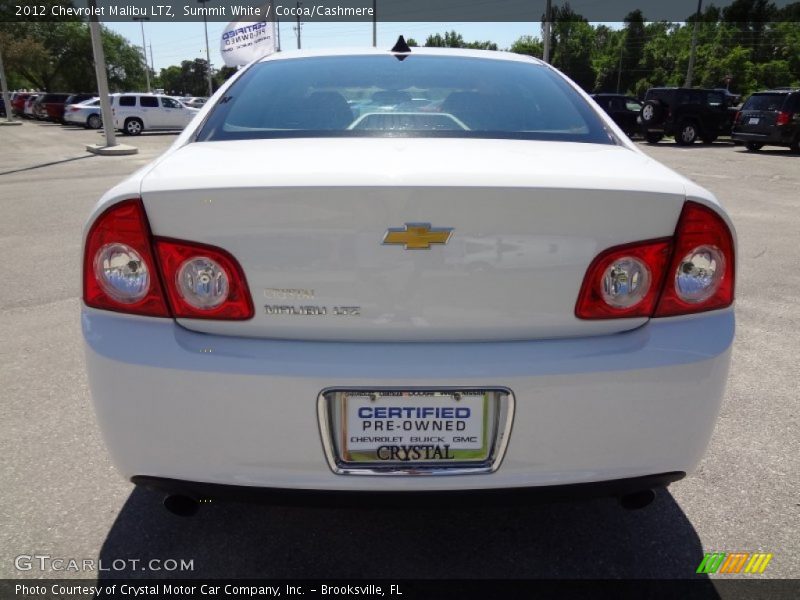 Summit White / Cocoa/Cashmere 2012 Chevrolet Malibu LTZ