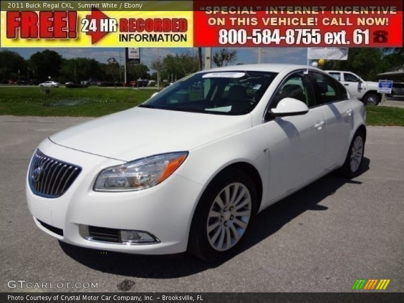 Summit White / Ebony 2011 Buick Regal CXL