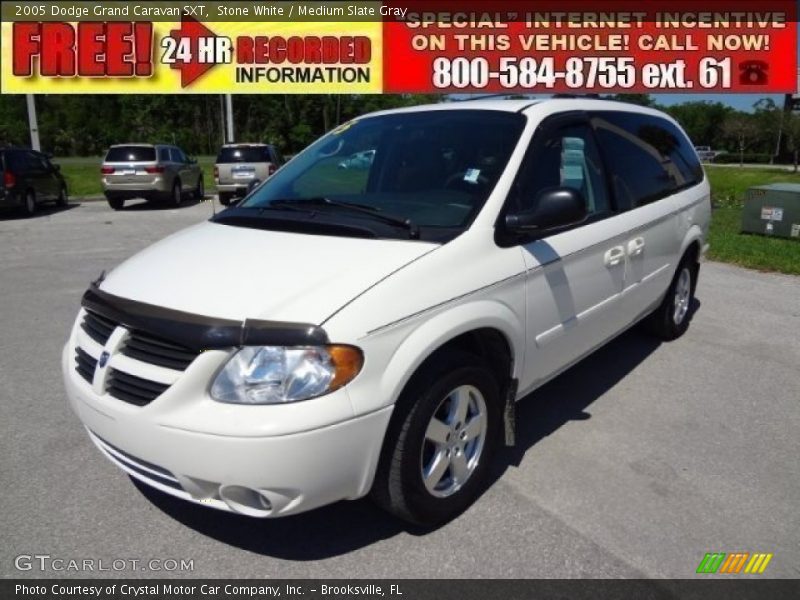 Stone White / Medium Slate Gray 2005 Dodge Grand Caravan SXT