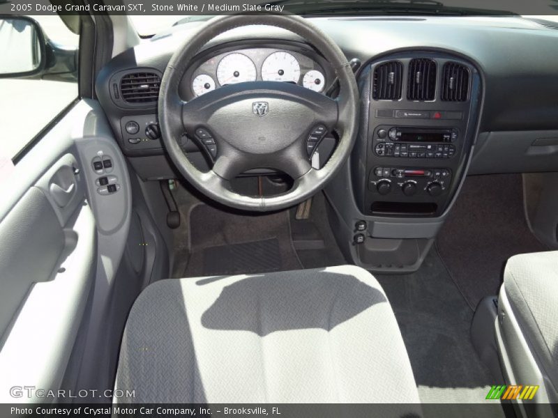 Stone White / Medium Slate Gray 2005 Dodge Grand Caravan SXT
