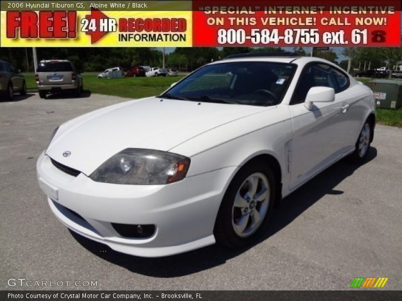 Alpine White / Black 2006 Hyundai Tiburon GS