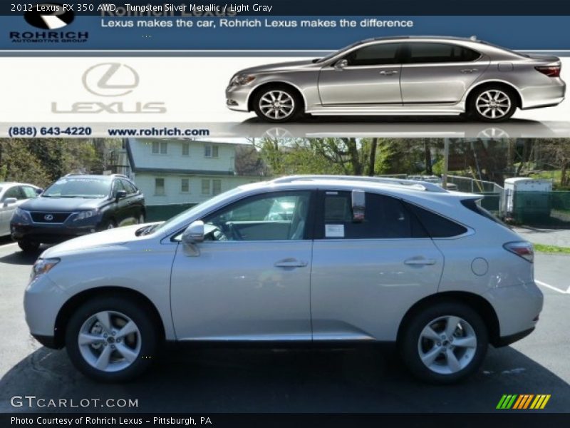 Tungsten Silver Metallic / Light Gray 2012 Lexus RX 350 AWD