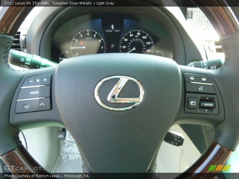 Tungsten Silver Metallic / Light Gray 2012 Lexus RX 350 AWD