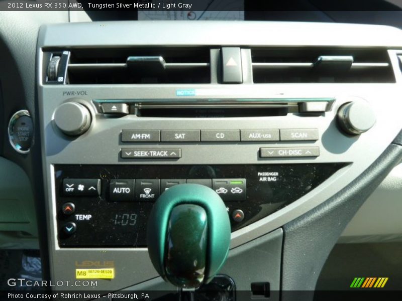Tungsten Silver Metallic / Light Gray 2012 Lexus RX 350 AWD