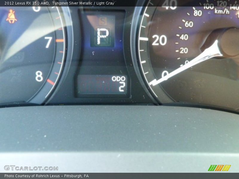 Tungsten Silver Metallic / Light Gray 2012 Lexus RX 350 AWD