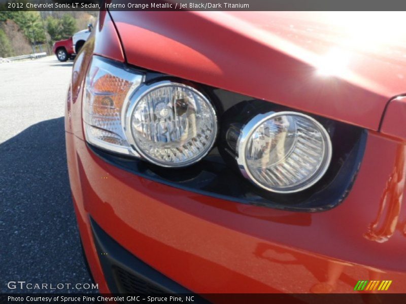 Inferno Orange Metallic / Jet Black/Dark Titanium 2012 Chevrolet Sonic LT Sedan