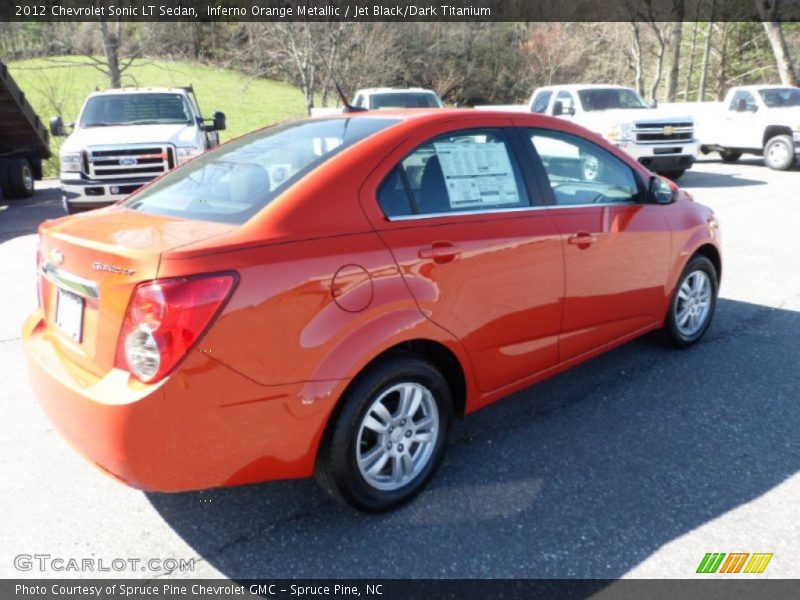 Inferno Orange Metallic / Jet Black/Dark Titanium 2012 Chevrolet Sonic LT Sedan