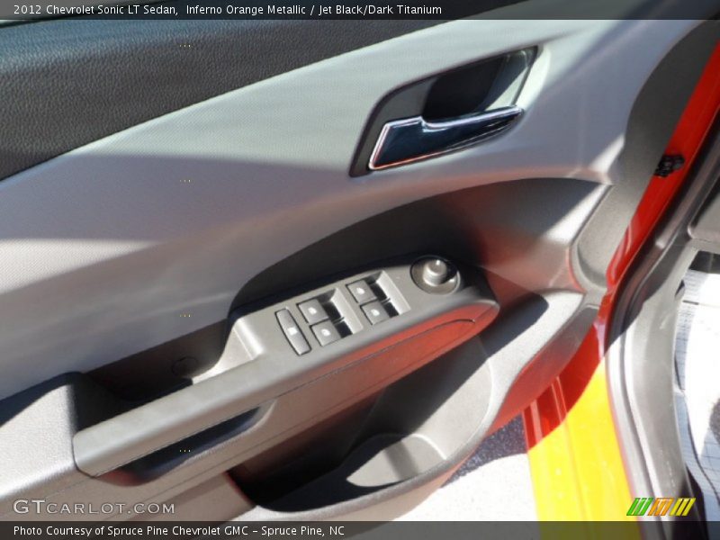 Inferno Orange Metallic / Jet Black/Dark Titanium 2012 Chevrolet Sonic LT Sedan